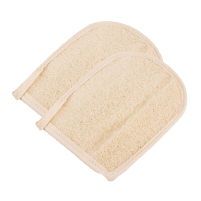 Double face natural loofah mitt orange by Spongean